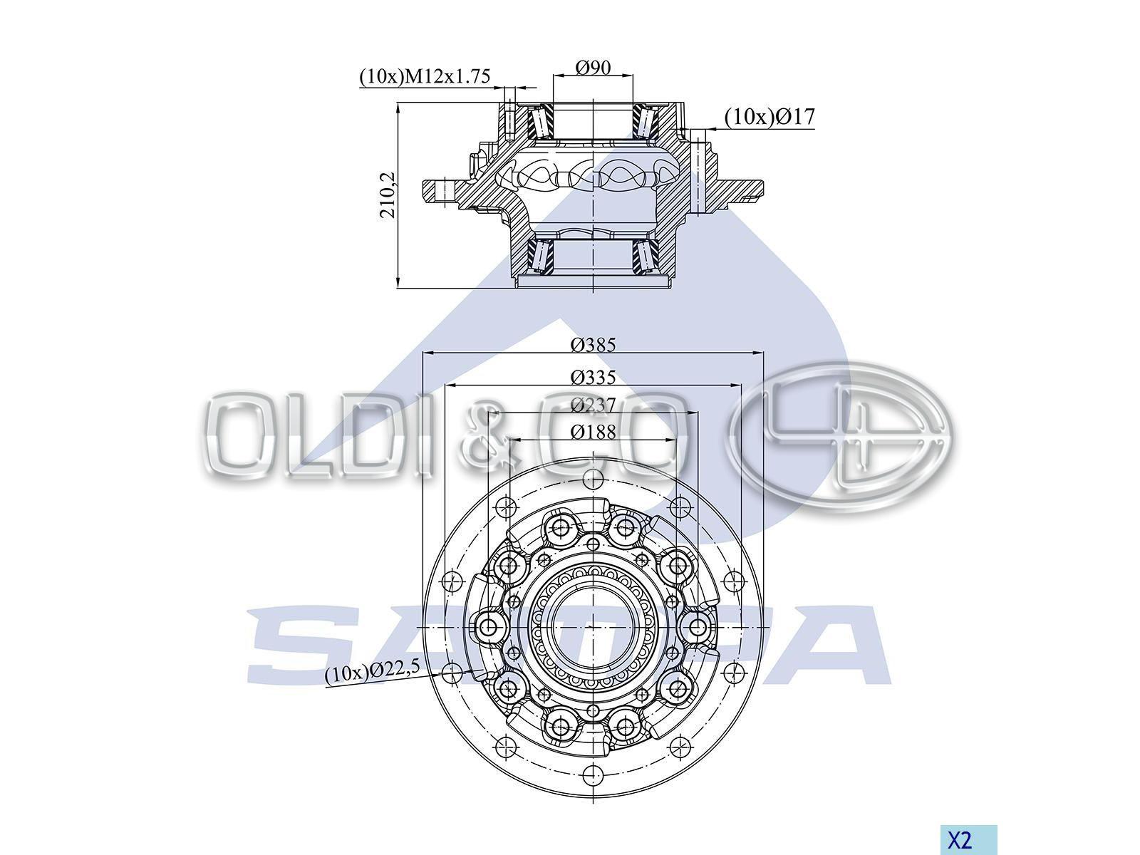 34.028.33164 / 
       
                          Hub with bearings